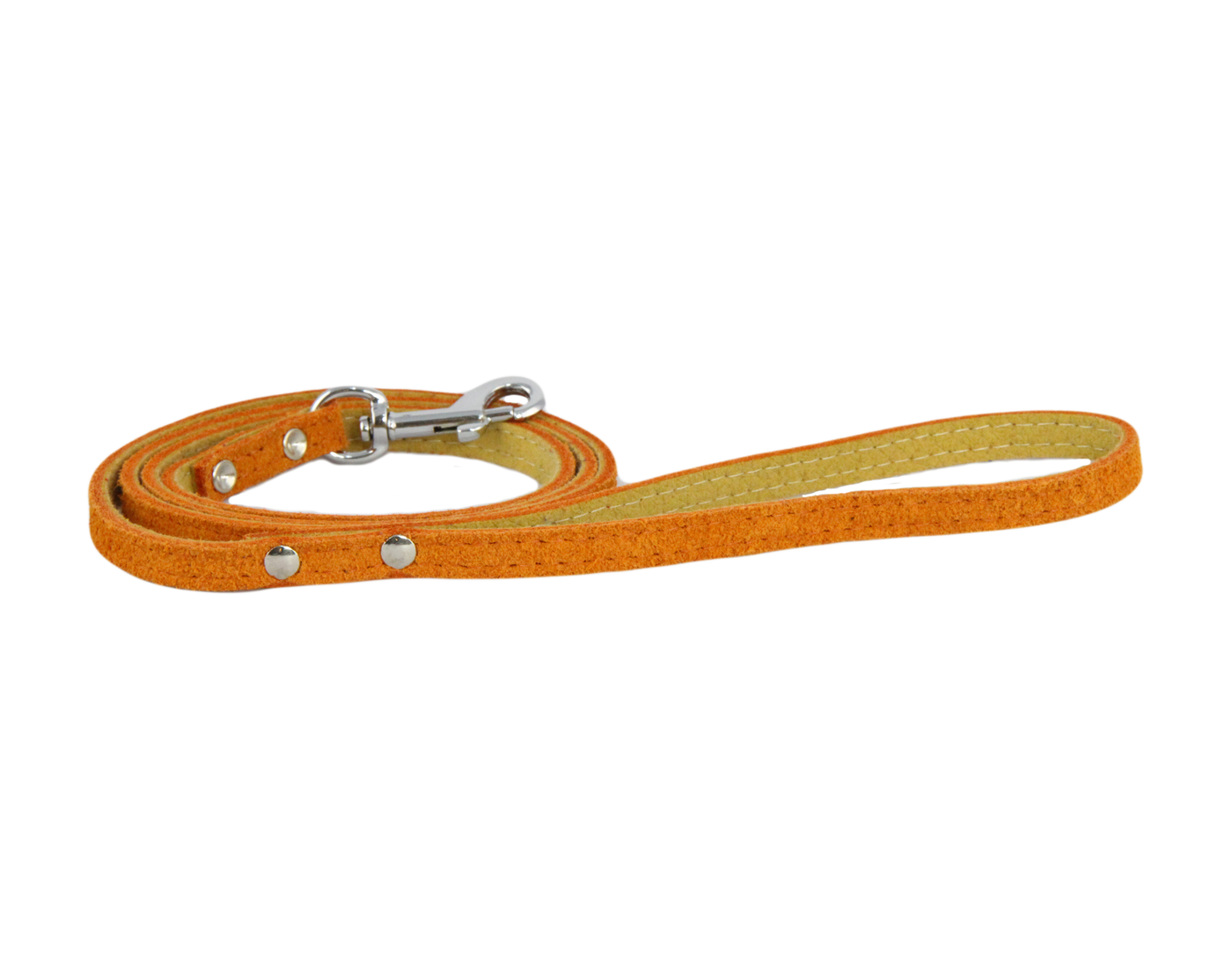 Suede Leather Lead Orange