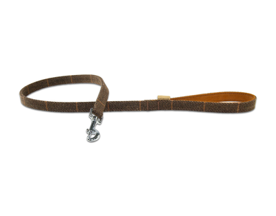 Brown tweed dog lead