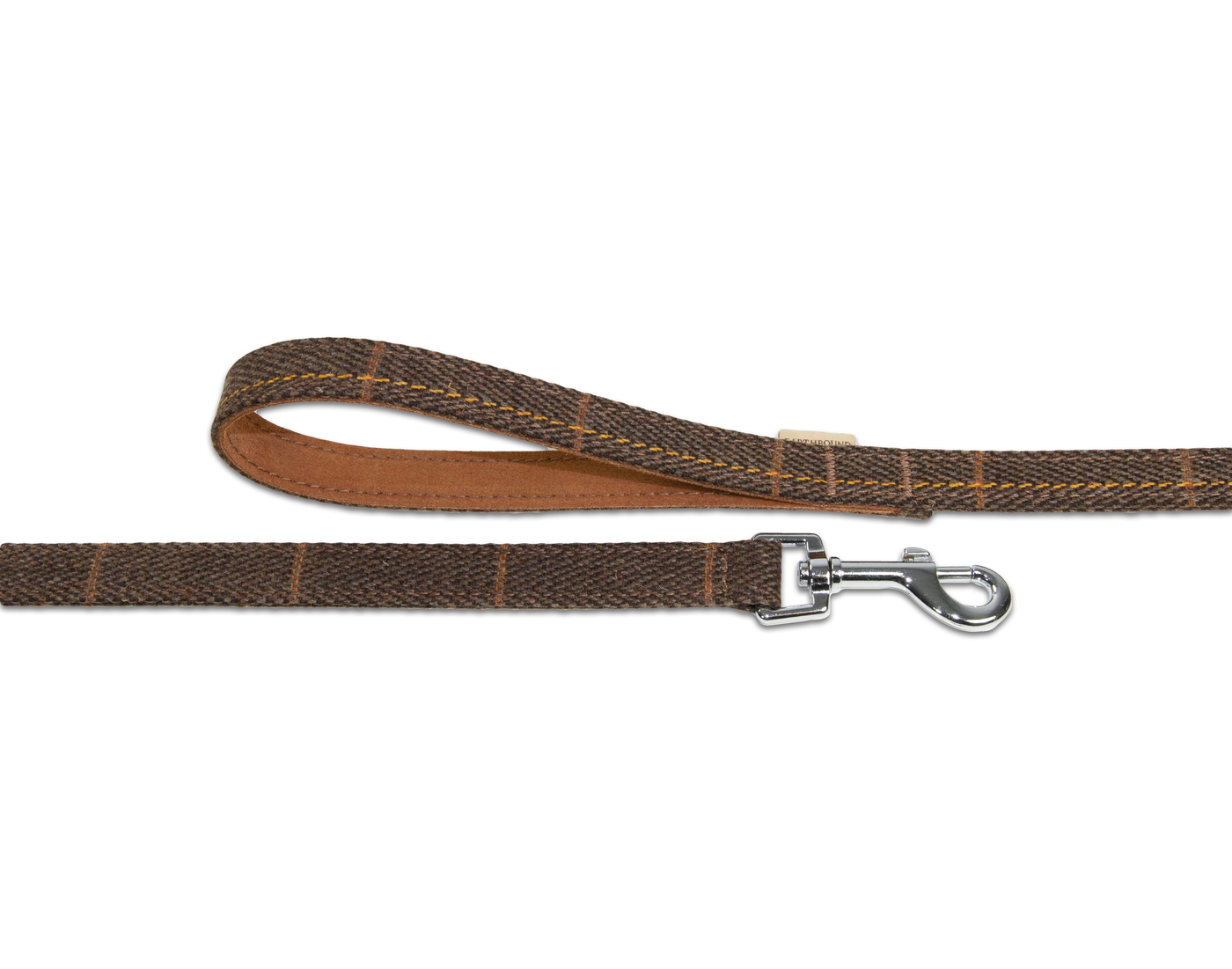 Close up of tweed brown dog lead