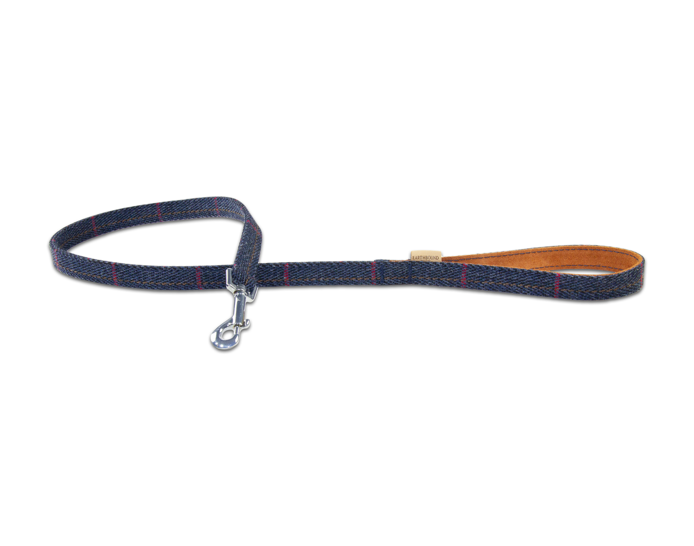 Navy tweed dog lead