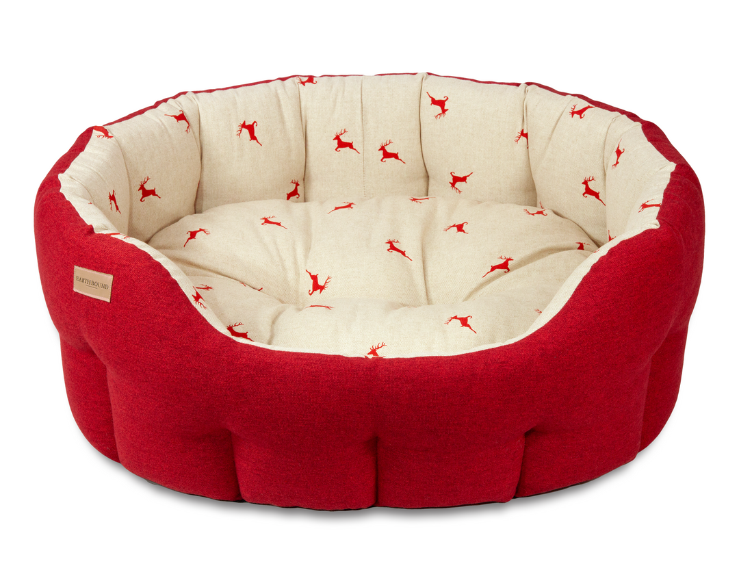 Round Brushed Stag Bed Red