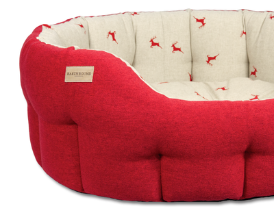 Round Brushed Stag Bed Red