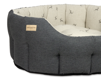 Round Brushed Stag Bed Grey