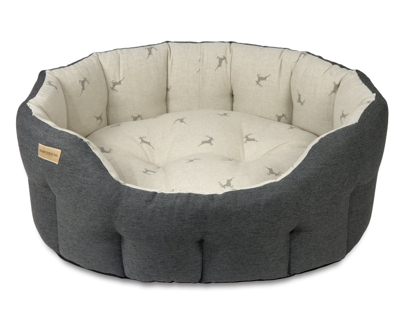 Round Brushed Stag Bed Grey