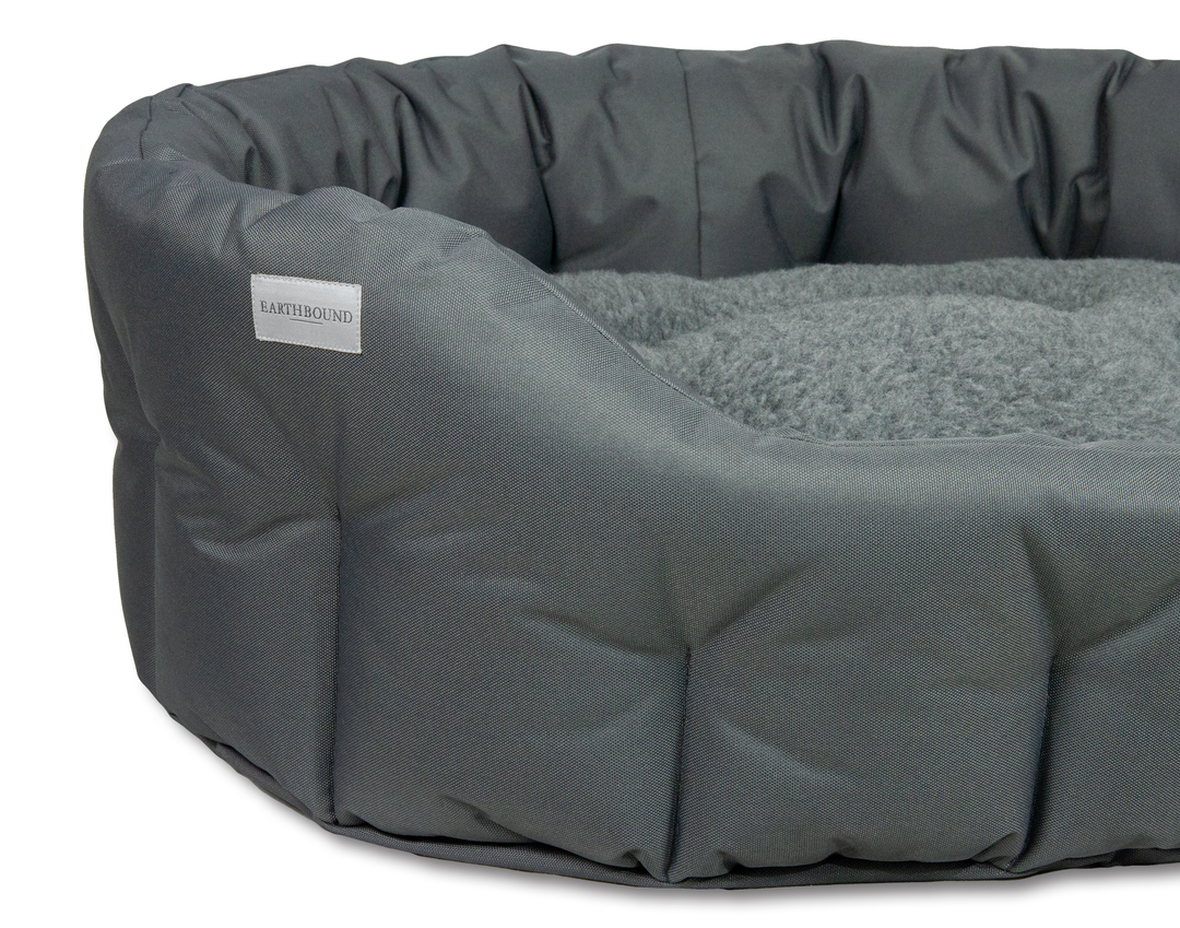 Round Waterproof Bed Grey