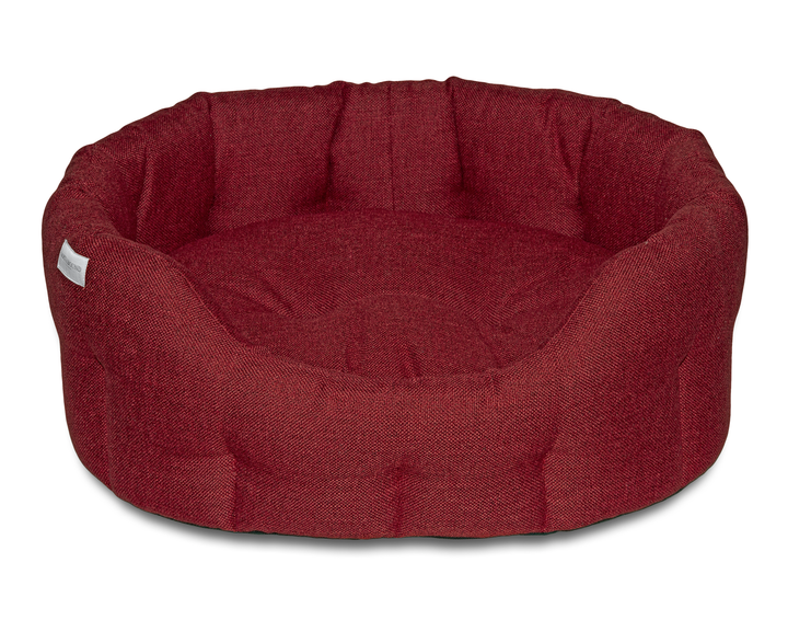 Round Weaved Bed Red