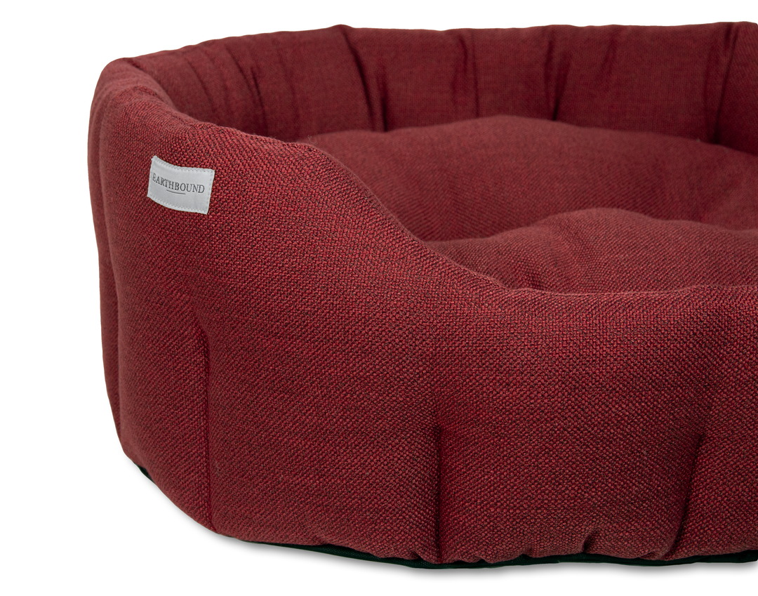 Round Weaved Bed Red