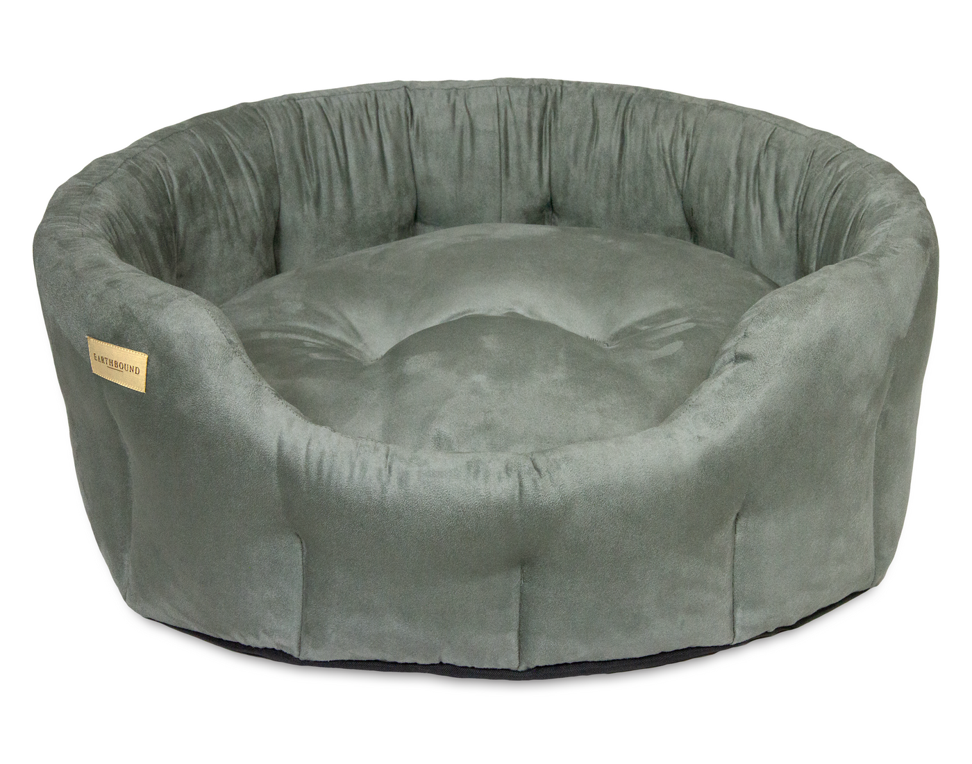 Round Faux Suede Bed New Grey