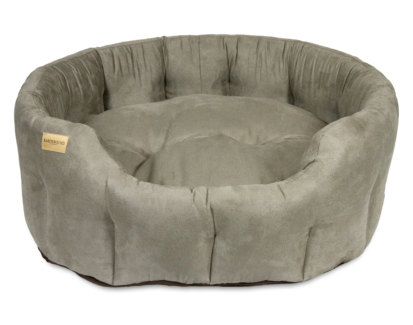 Round Faux Suede Bed Pewter