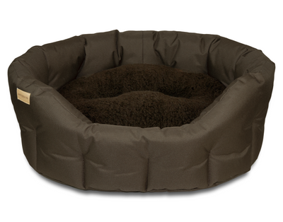 Round Waterproof Bed Brown