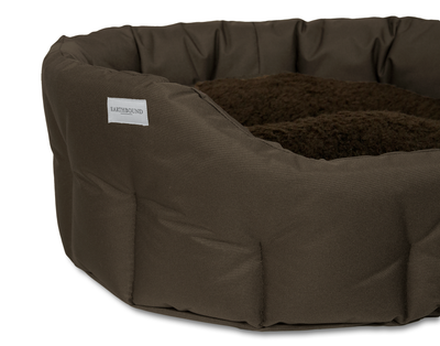 Round Waterproof Bed Brown