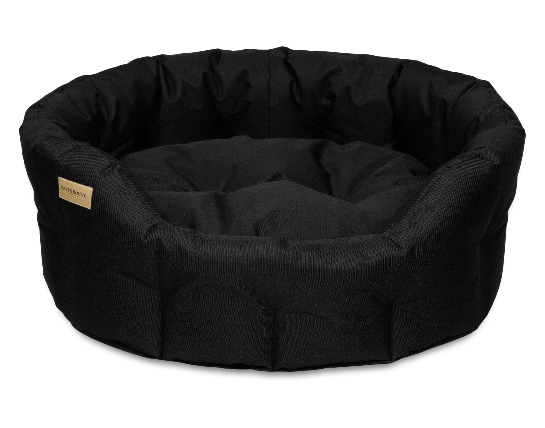 Classic Round Waterproof Dog Bed Black Earthbound UK