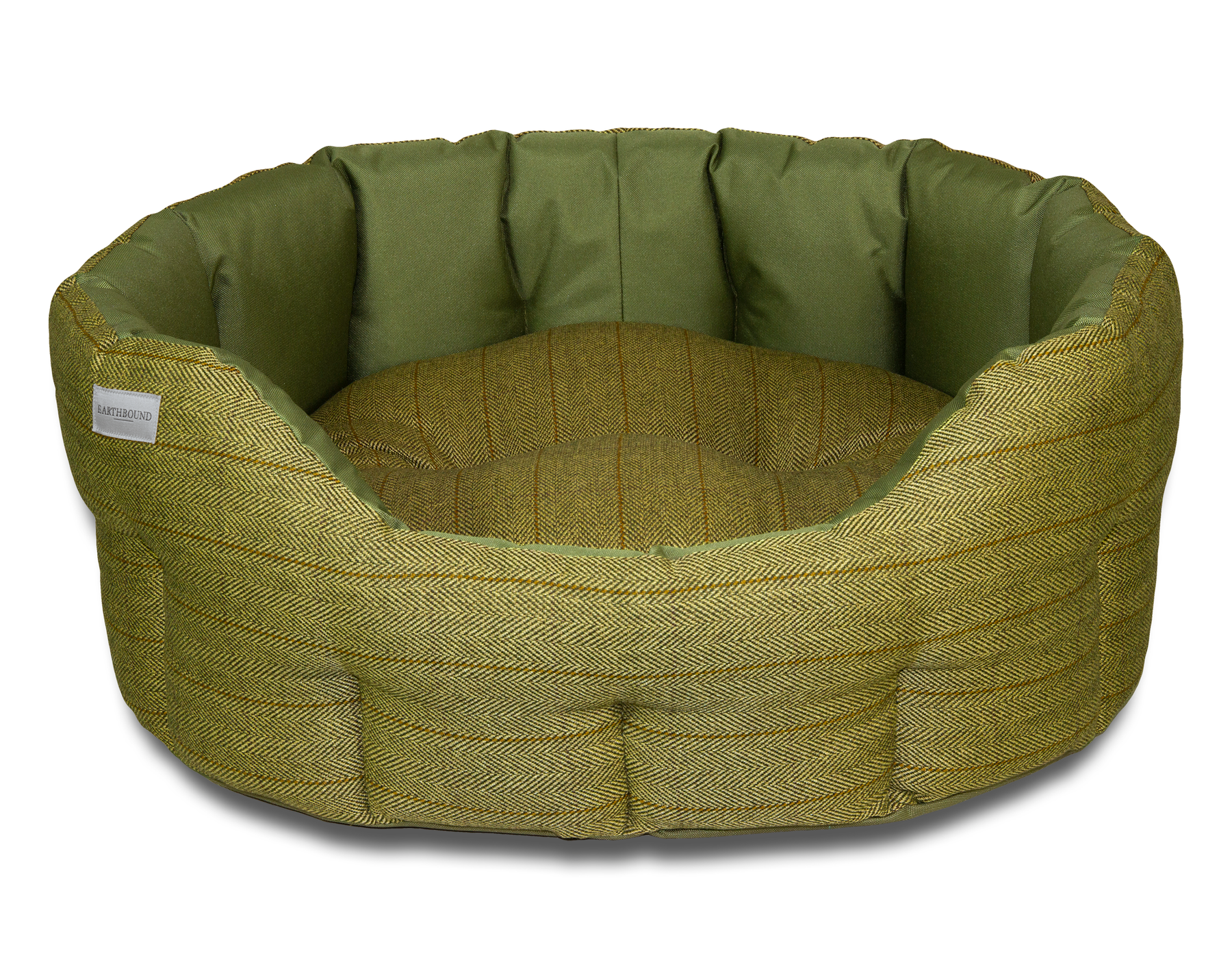 Round Modern Tweed Waterproof Bed Green