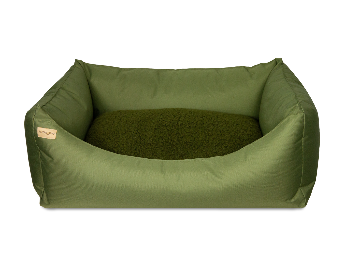 Rectangular Removable Waterproof Dog Bed Green Earthbound UK