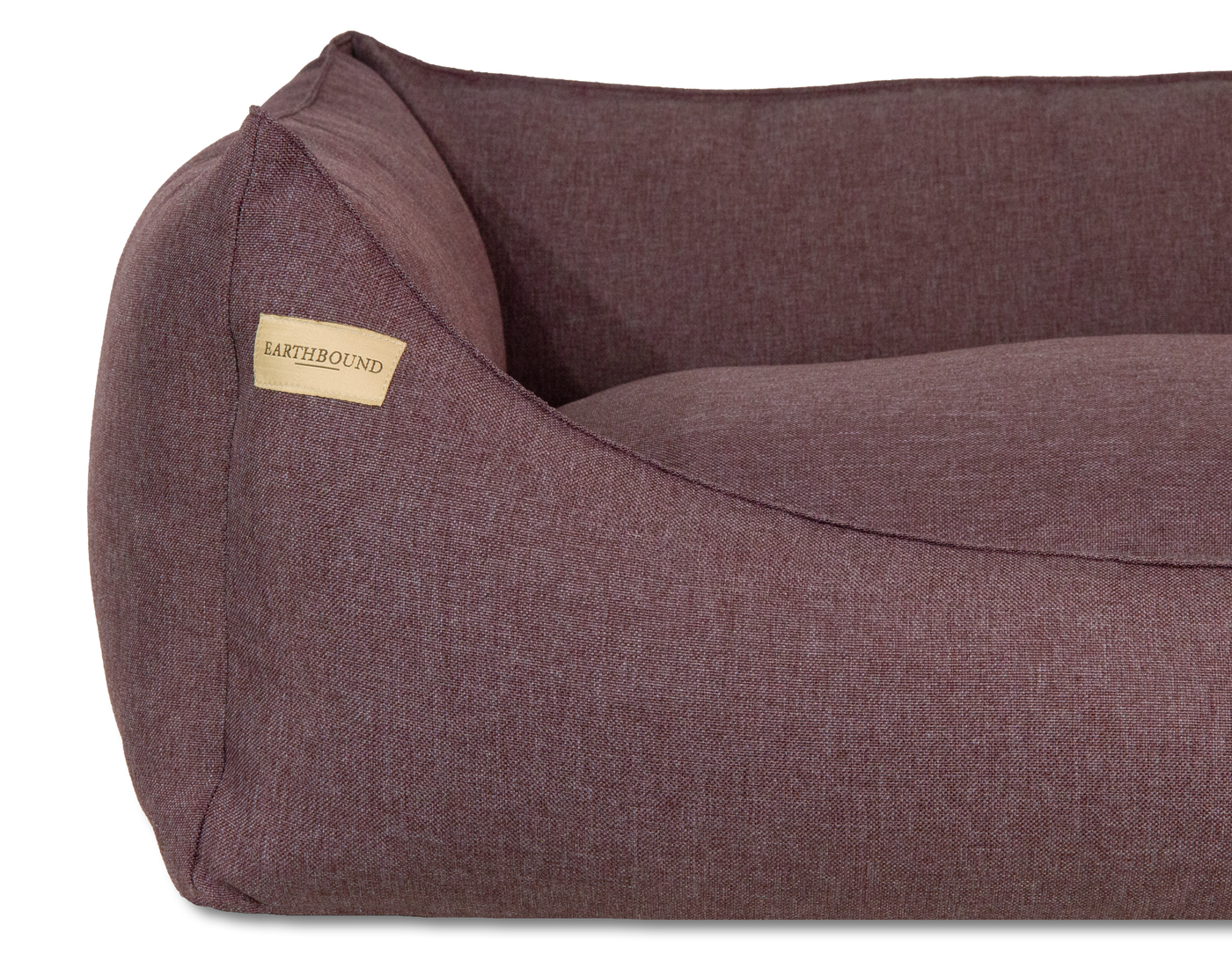 closeup of a rectangular removable eden mulberry dog bed