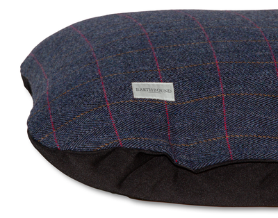 Flat Cushion Traditional Tweed Navy