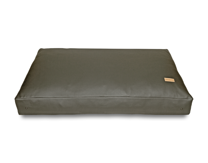 Box Cushion Faux Leather Ash Brown