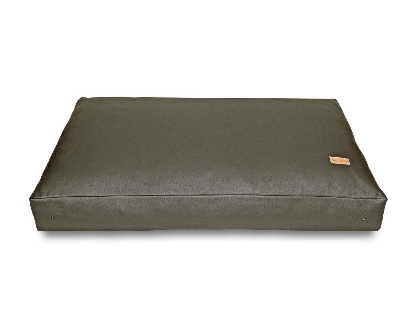 Box Cushion Faux Leather Ash Brown