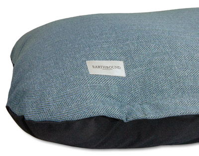 Flat Cushion Modern Tweed Thistle Blue