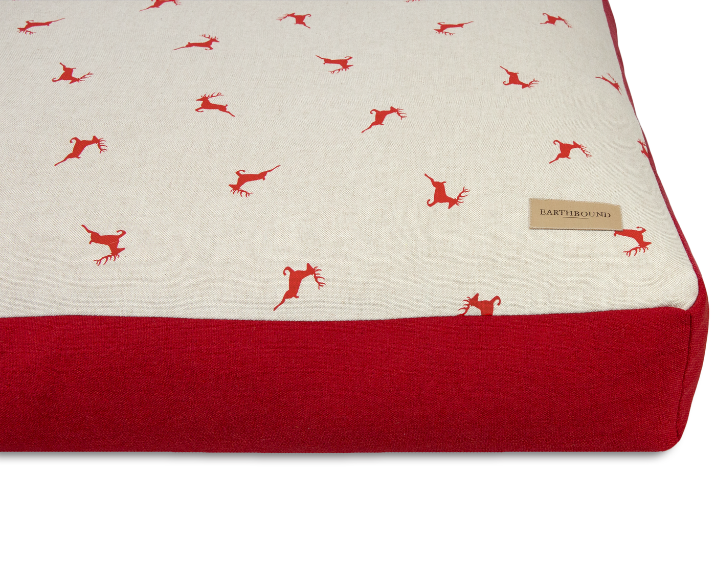 Box Cushion Brushed Stag Red