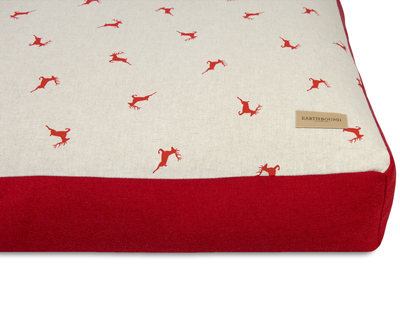 Box Cushion Brushed Stag Red
