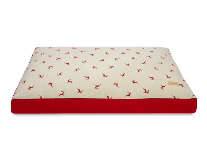 Box Cushion Brushed Stag Red