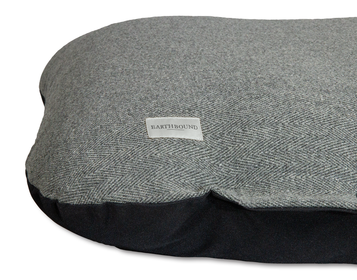 Flat Cushion Traditional Tweed Steel Grey
