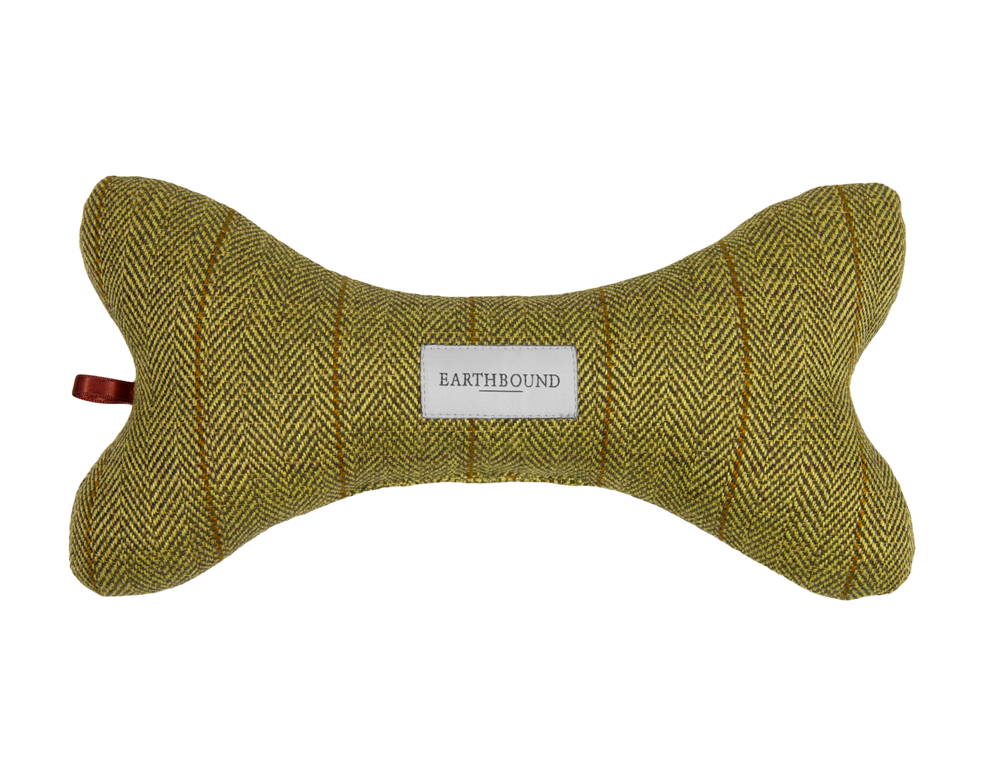 Squeaky Bone Toy Modern Tweed Green