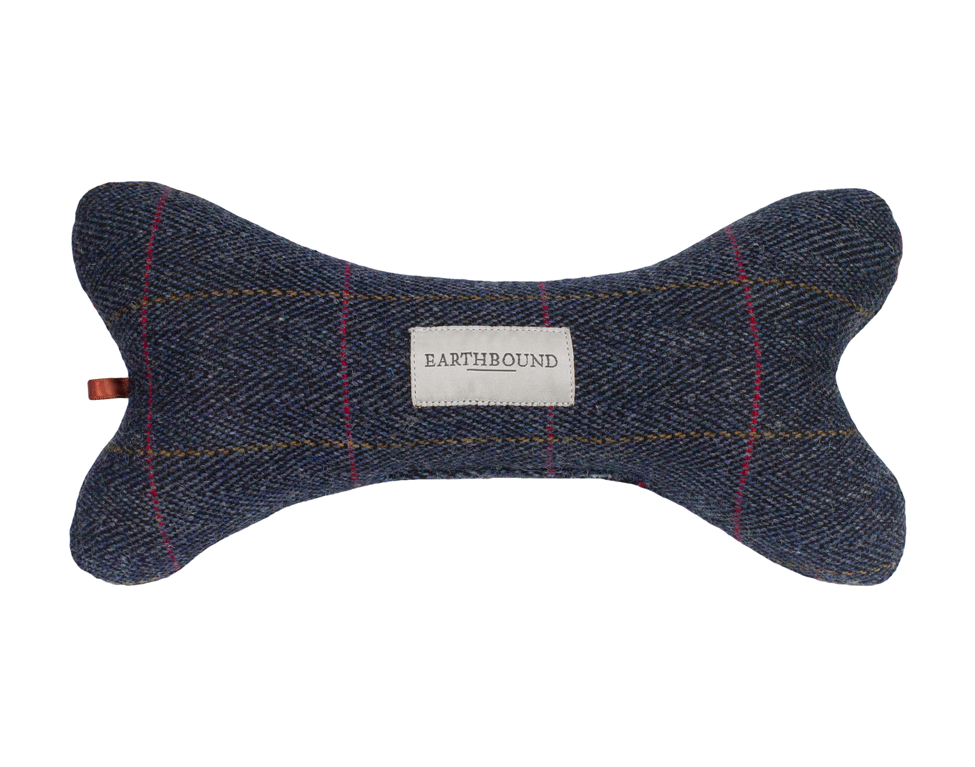 Squeaky Bone Toy Traditional Tweed Navy