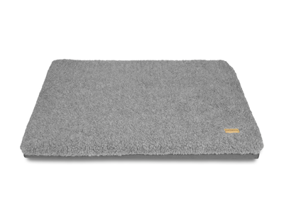 Dog crate mat with removable sherpa cover grey