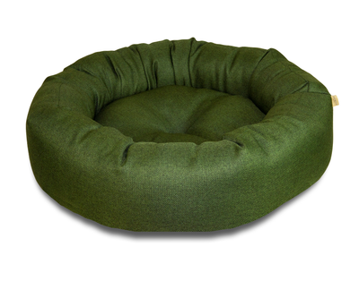 morland dark green donut dog bed
