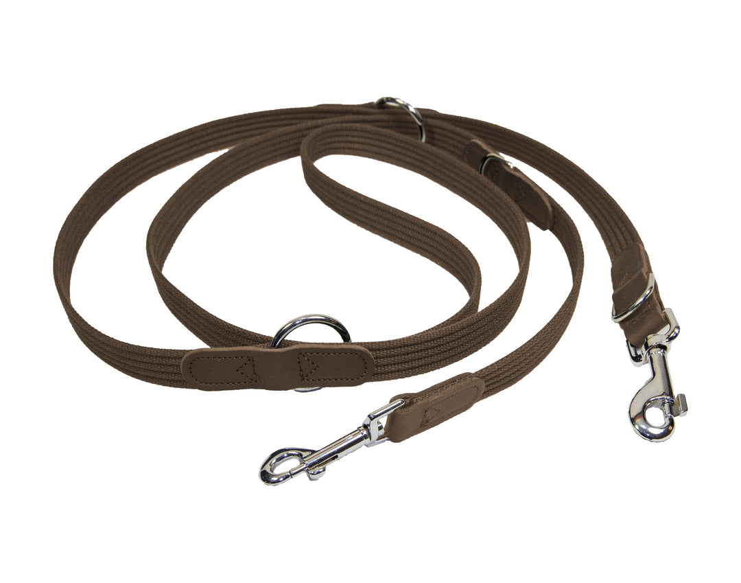 Brown cotton training dog lead