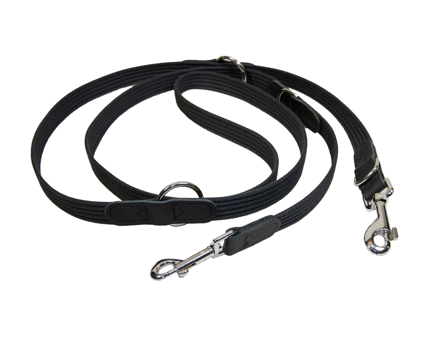 Black cotton training dog lead 