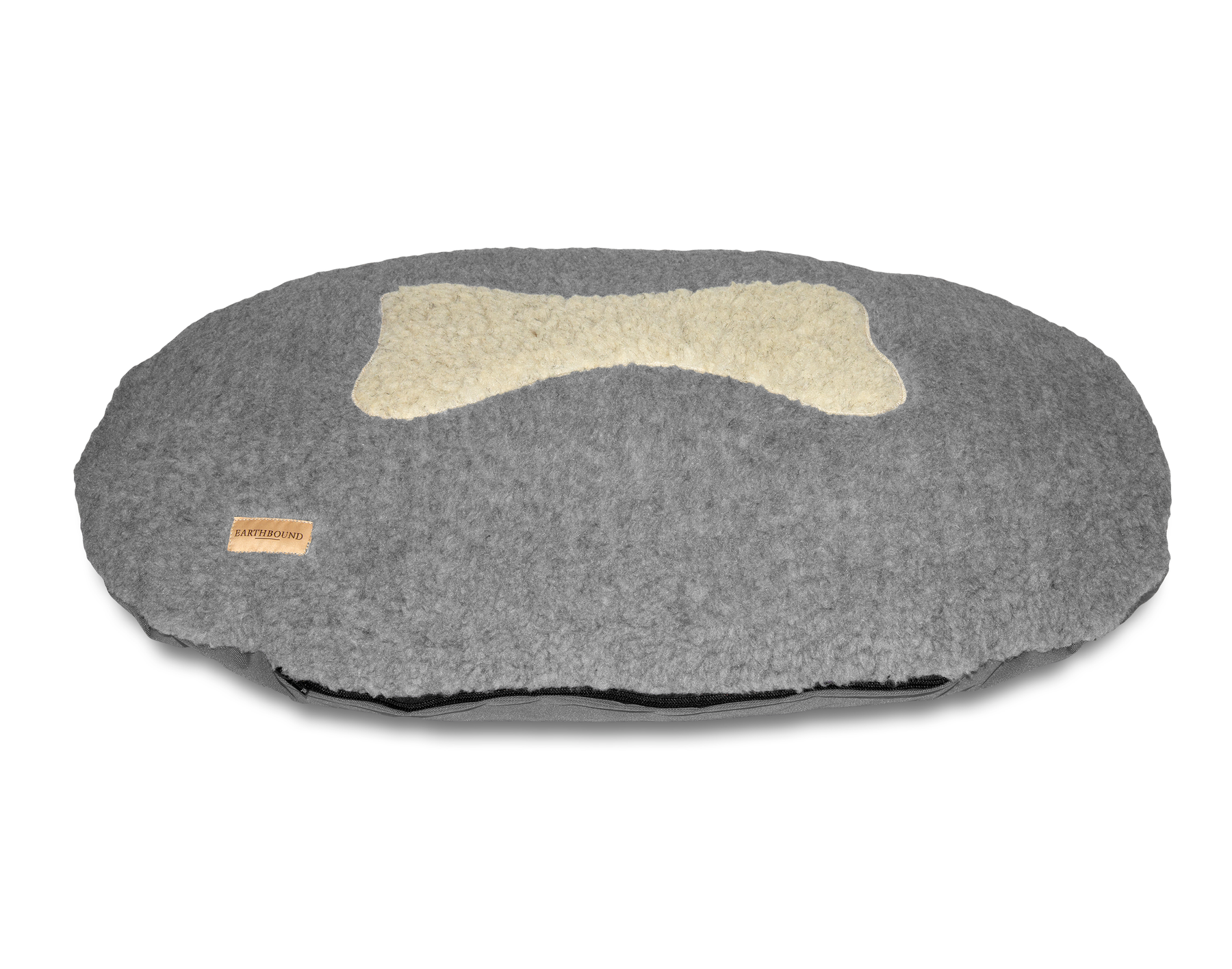 Oval Bone Dog Bed Waterproof Grey Earthbound UK