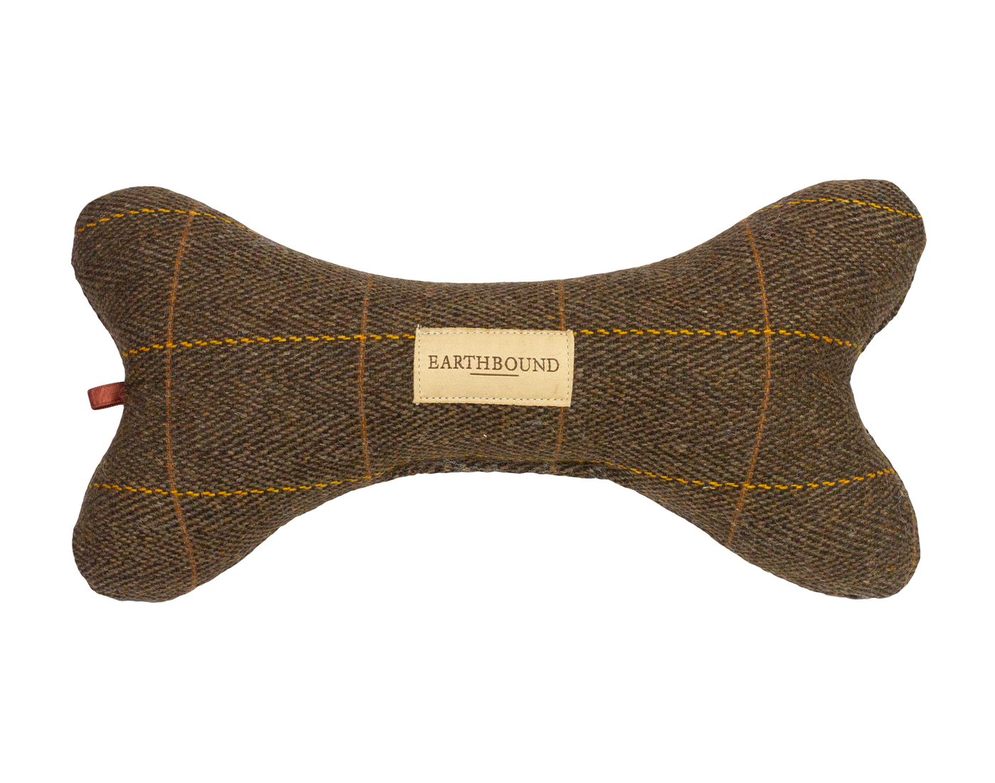 squeaky bone dog toy tweed brown