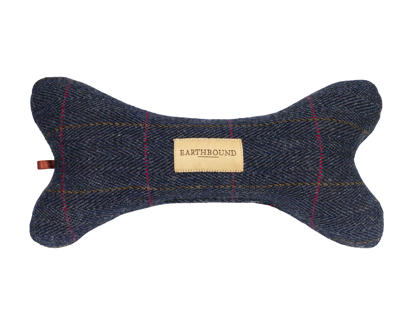 squeaky bone dog toy tweed navy