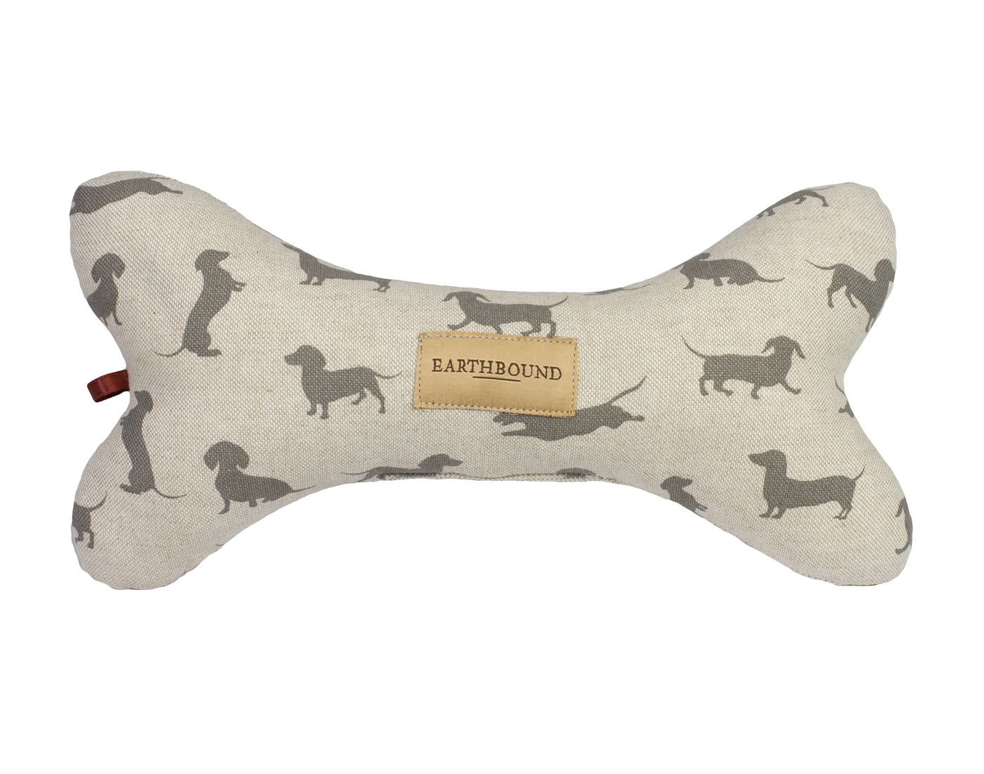 squeaky bone dog toy dachshund grey